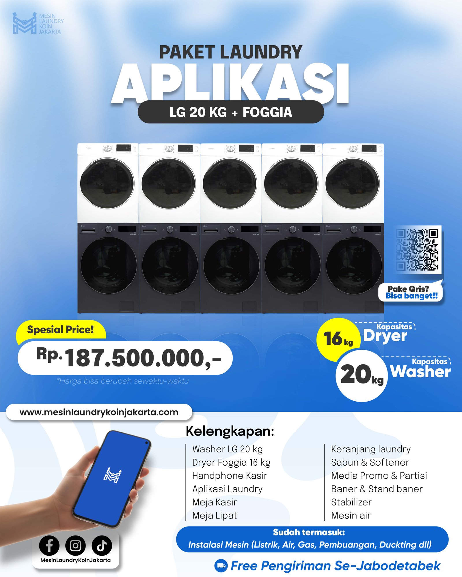 Paket Laundry Aplikasi 5 Stack — Samsung Commercial, Rp235.000.000