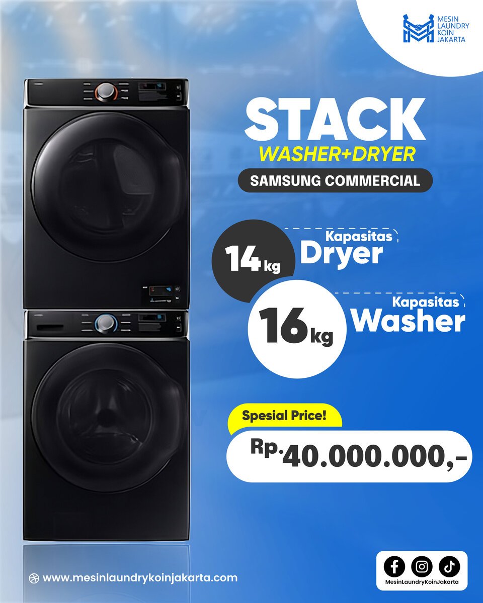 Pricelist satuan — Stack Washer+Dryer LG 20kg + Lux & Blue