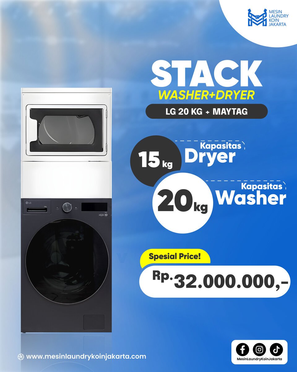 Pricelist satuan — Stack Washer+Dryer LG 20kg + Foggia